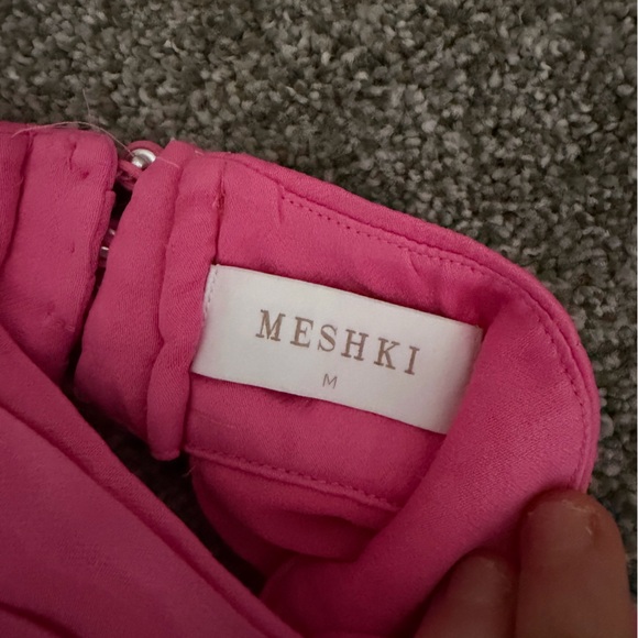 Meshki Clare Satin Drape Back Maxi Dress in Pink Size Medium - Picture 13 of 16